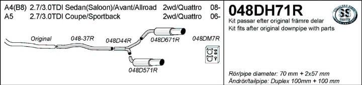Pakoputkisto Audi A4/A5 B8