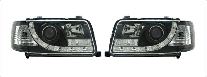 Black head lamps LED Audi 80