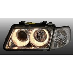 Black angel eyes head lamps Audi A3