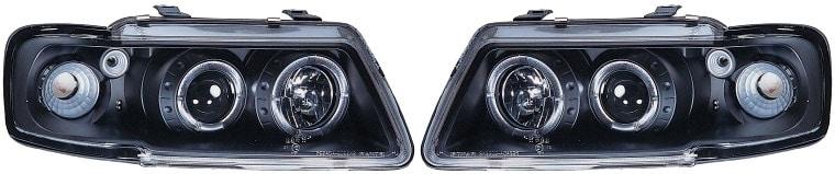 Black angel eyes head lamps Audi A3
