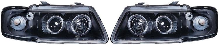 Black angel eyes head lamps Audi A3