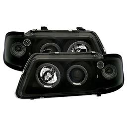 Black angel eyes head lamps Audi A3