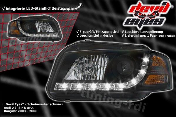 DRL Devileyes sorte Audi A3