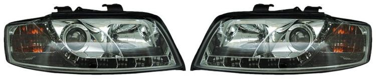 Devil eyes head lamps LED Chrome Audi A4