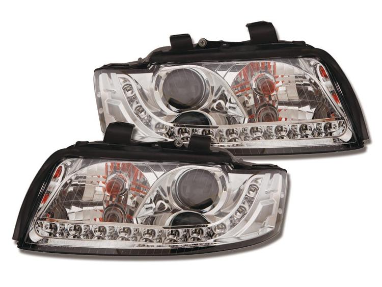 Devil eyes head lamps LED Chrome Audi A4
