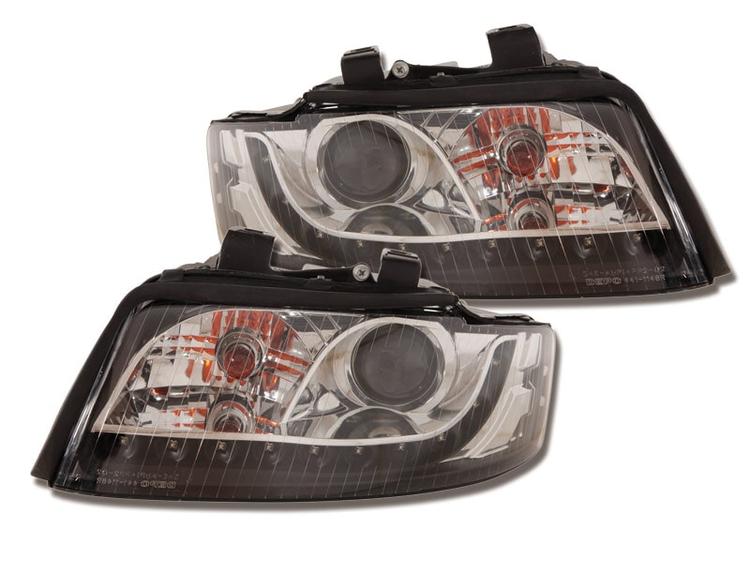 Devileyes strålkastare LED Krom Audi A4