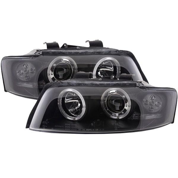 Black head lamps angel eyes Audi A4