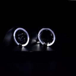 Black head lamps angel eyes Audi A4