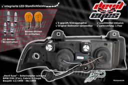 BMW E36 Devil Eyes sort