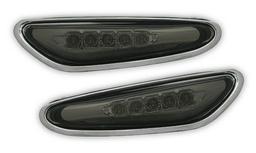 LED Blinklys sort med kromkant