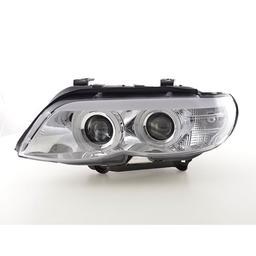 Chromed angel eyes head lamps BMW X5