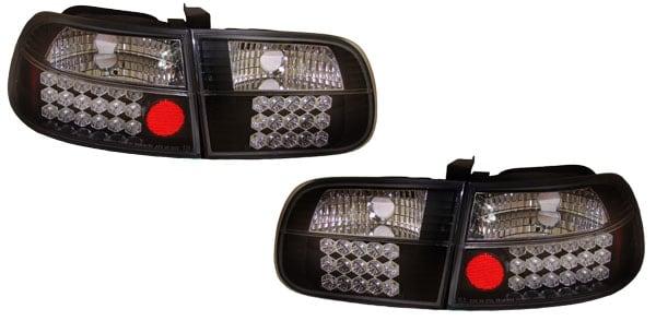 Eagle Eyes Tail Light Assembly For 92-95 Honda Civic 2/4D - Crystal, Left & Right, 93 94 Fitment