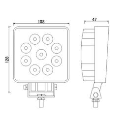 Työvalaisin 9xLED 24 W