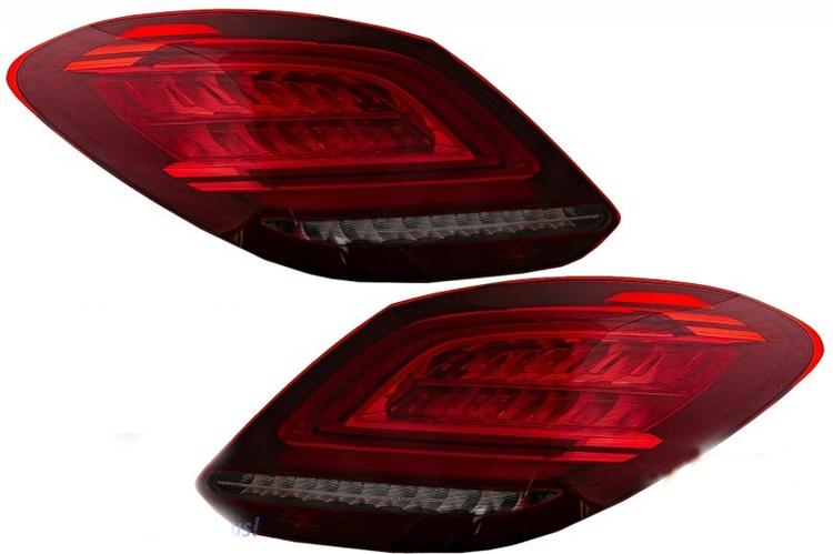 Baklampor LED röd svarta Mercedes W205