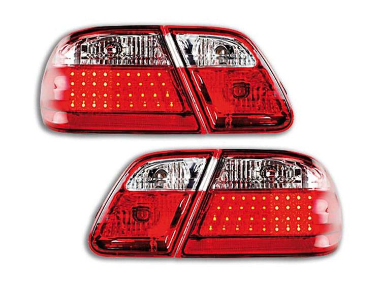 Tail lights Red/Clear glass LED Mercedes W210