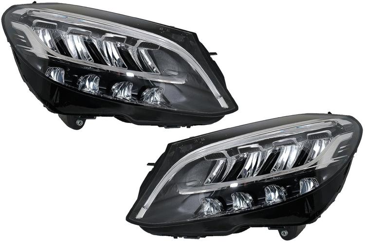 Black LED Headlights Mercedes W205
