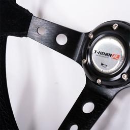 Black / Black Sports Steering Wheel Suede