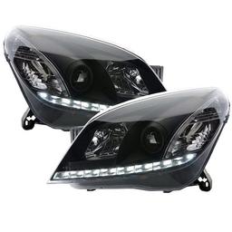 Black LED Headlights Opel Astra