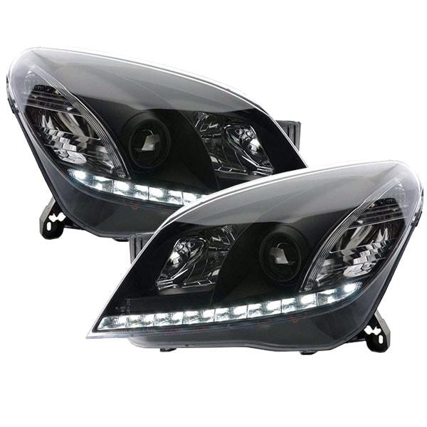 Black LED Headlights Opel Astra