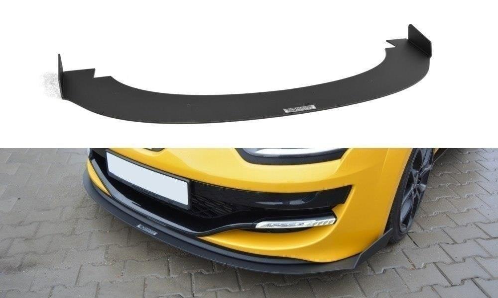 Glanset svart koppspoiler foran Renault Megane RS MK3