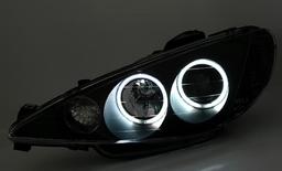 CCFL Angel Eyes mustat Peugeot 206