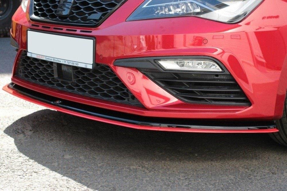 Blanksvart/Röd cupspoiler V3 Seat Leon mk3 Cupra/FR (FL)