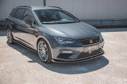 Blanksvart cupspoiler V5 Seat Leon mk3 Cupra/FR (FL)