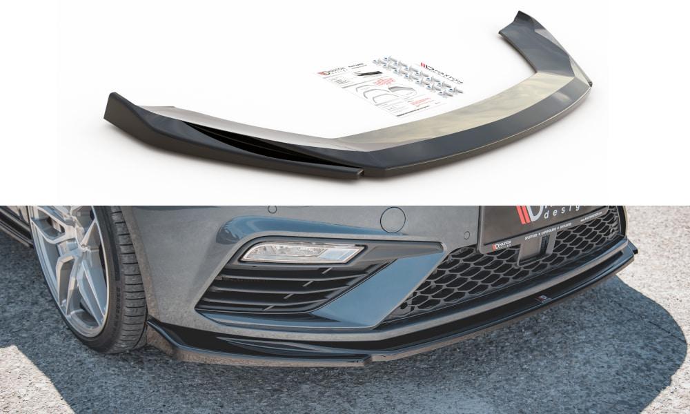 Blanksvart cupspoiler V5 Seat Leon mk3 Cupra/FR (FL)