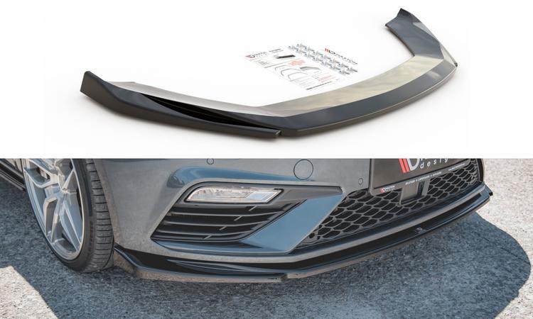 Blanksvart cupspoiler V5 Seat Leon mk3 Cupra/FR (FL)