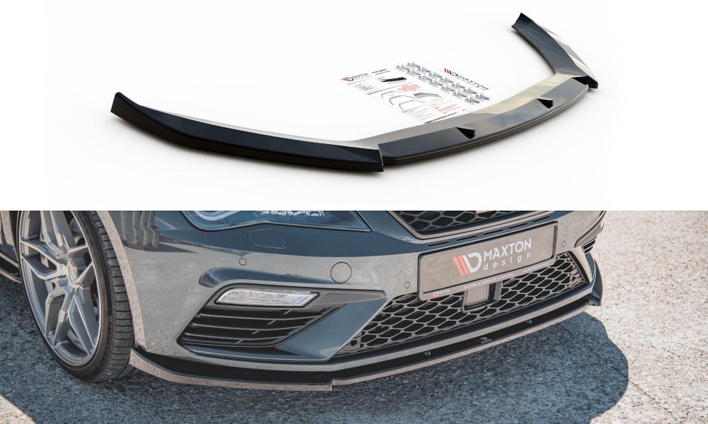Blanksvart cupspoiler V6 Seat Leon mk3 Cupra/FR (FL)