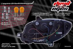 Devil Eyes sorte Seat Leon 1P