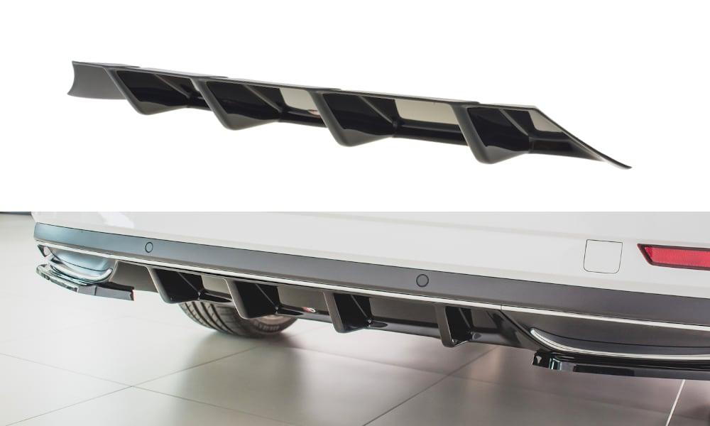 Blanksvart bakre diffusor Skoda Superb Mk3 FL