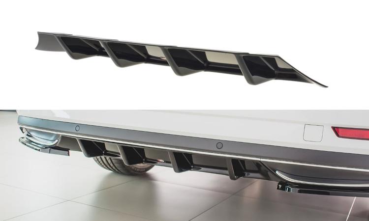 Blanksvart bakre diffusor Skoda Superb Mk3 FL