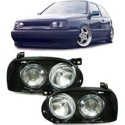 DobbelLyskastere sort til VW Golf 3