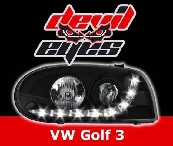 Devileyes lyskastere sorte VW Golf