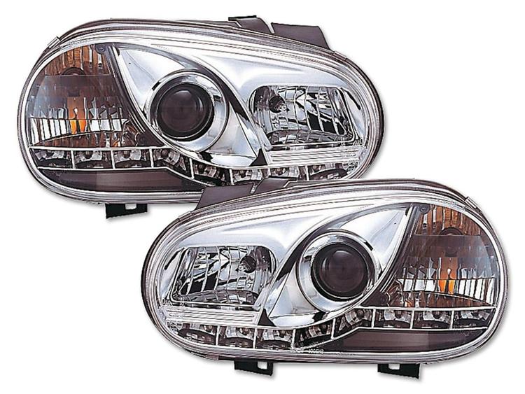 Chrome Headlights LED VW Golf