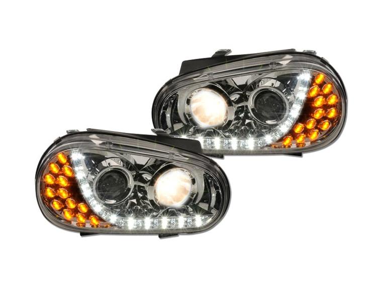 LED Devileyes lyskastere VW Golf 4