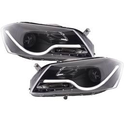 LED lyskastere sort VW Passat B7