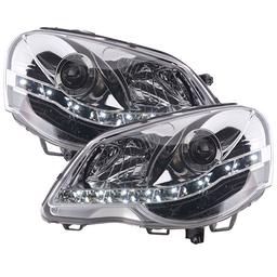 DRL lyskastere krom VW Polo 9N