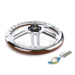 Sportratt Trälook med krom - 340mm