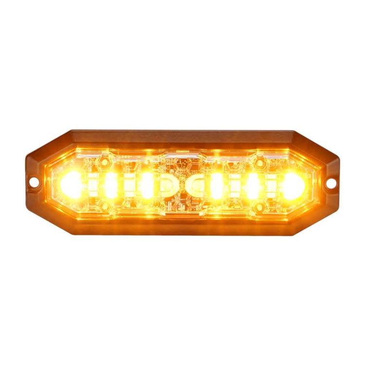 Duoblitzlys 12 LED, 12-24V DC, 20W Orange + hvid LED, klar linse