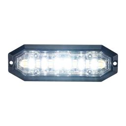 Duoblitzlys 12 LED, 12-24V DC, 20W Orange + hvid LED, klar linse