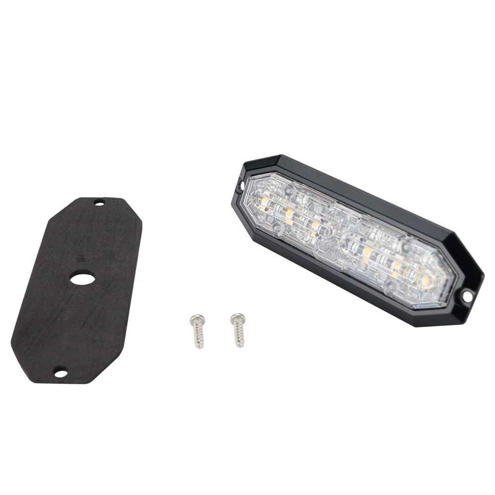 Duoblixtljus 12 LED, 12-24V DC, 20W Orange + blå LED, klar lins
