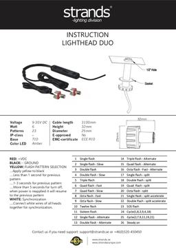 Blixtljus till te.x extraljus LED 9-30V DC, Orange, 23 blixtmönster