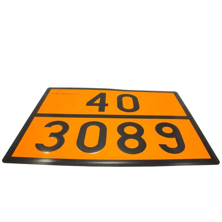 ADRskylt 40/3089 Rostfri 400x300x0,8mm