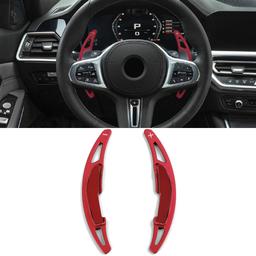 Red aluminium gear shift paddles