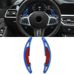 Blue aluminium gear shift paddles
