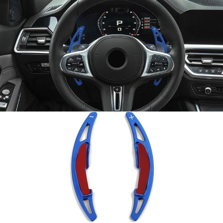 Blue aluminium gear shift paddles