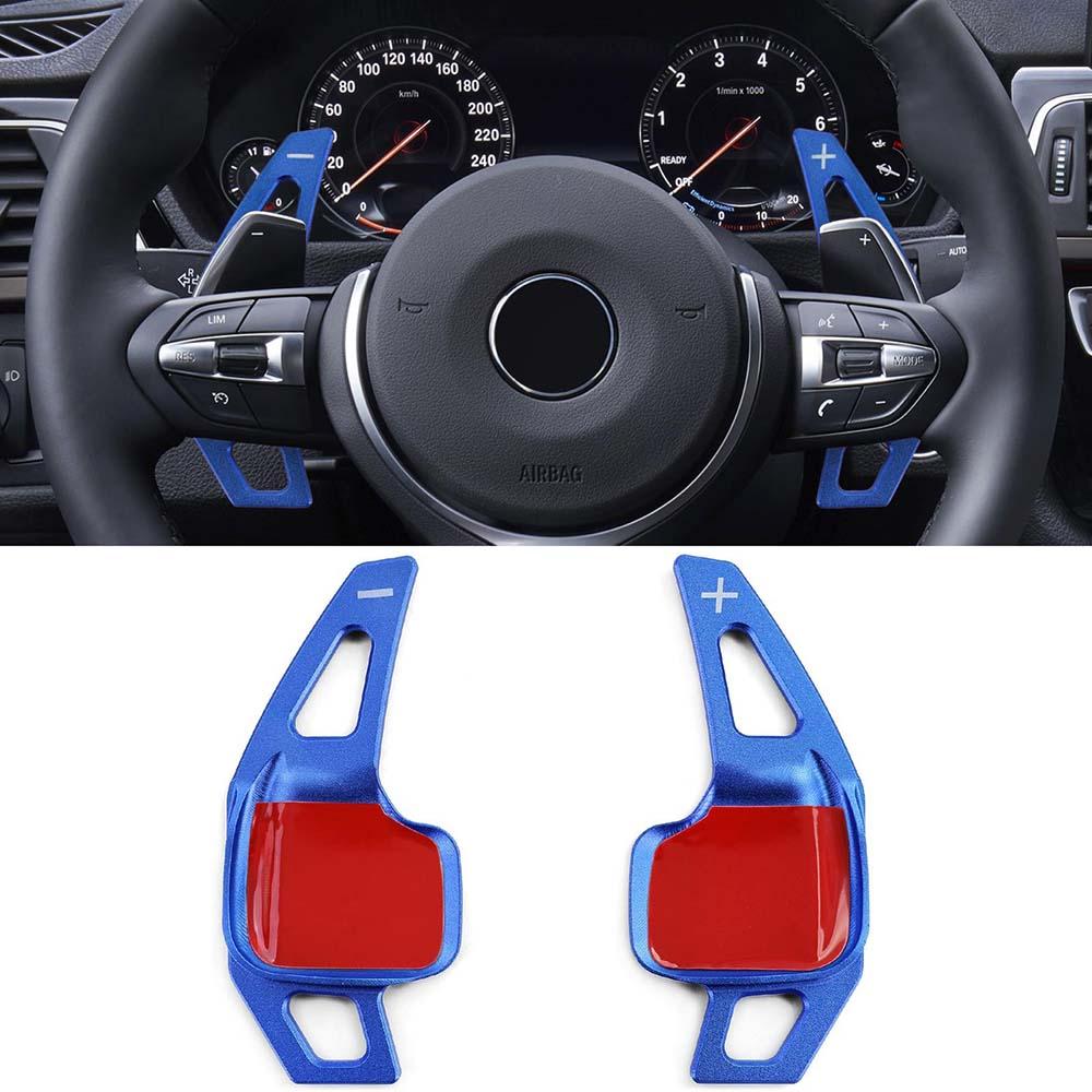 Blue aluminium gear shift paddles