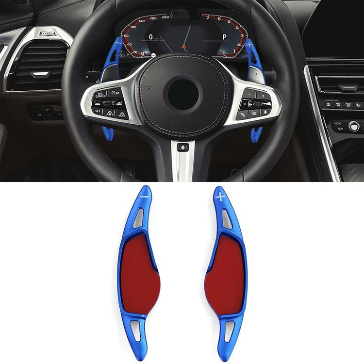 Blue aluminium gear shift paddles